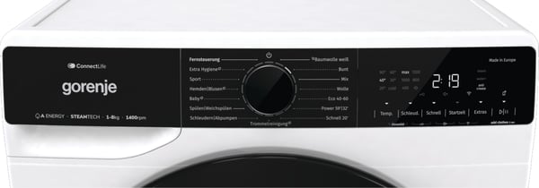 Gorenje WPNA84A2TS, Edestä täytettävä, 8 kg, B, 72 dB, 1400 RPM, A