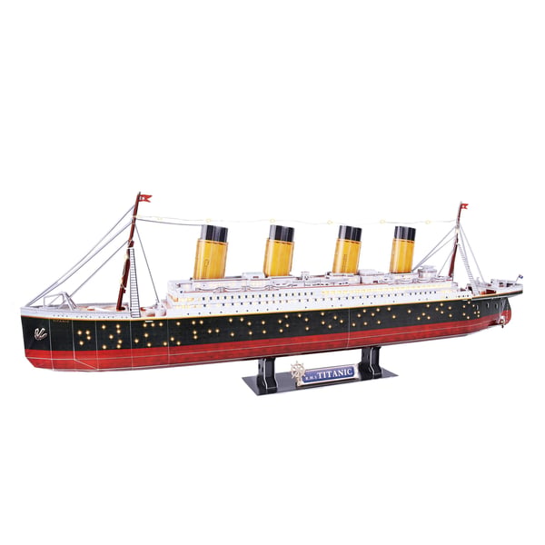 CubicFun Titanic 3D-palapeli LED-valolla, 266 palaa