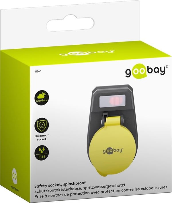 Goobay 41266, Tyyppi F, Tyyppi F, 250 V, 16 A, Musta, 3680 W