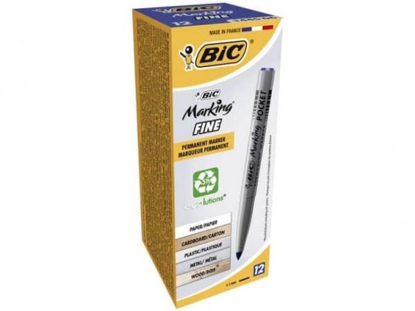 BIC Marking Fine, 12 stykker, Sort, Sort, 4,2 mm, 1,1 mm, Frankrike