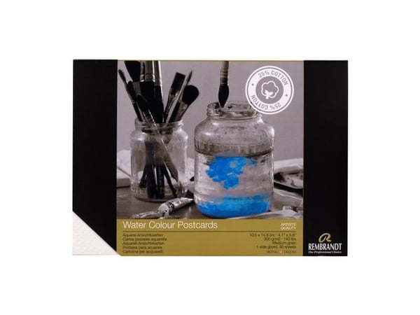 Rembrandt akvarellvykort (25% bomull) | 10,5 x 14,8 cm, 300 g, 30 ark