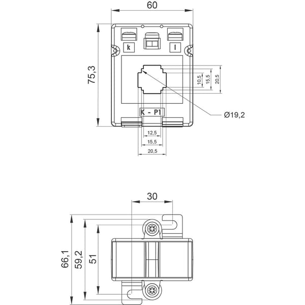 Virtamuuntaja 4NC5 60/1A 1,2VA CL 1,0