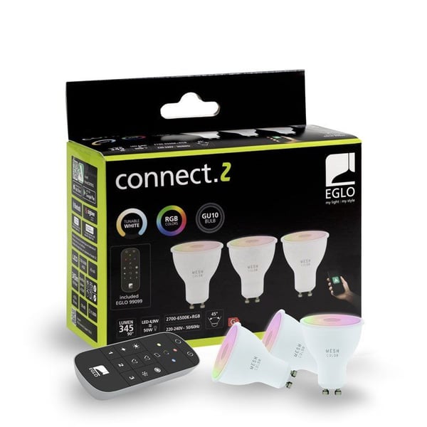 EGLO CONNECT-Z GU10 smarta lampor - 3-pack med fjärrkontroll