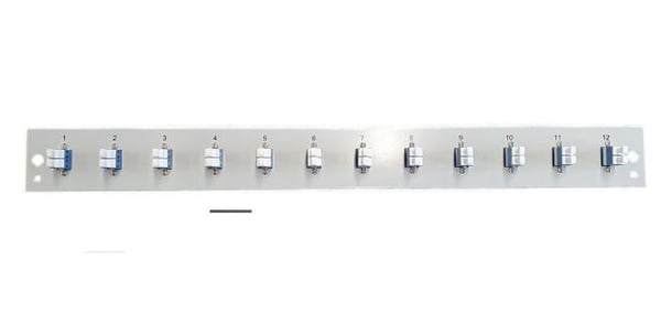 EFB Elektronik SB-FP-12SC-S-OS2, Etulevy, Telinekiinnitys, 1U, Harmaa, Metalli, 432 mm