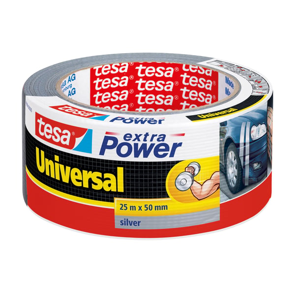 Tesa extra Power Universal - Kanaltape - 50 mm x 25 m - sølv
