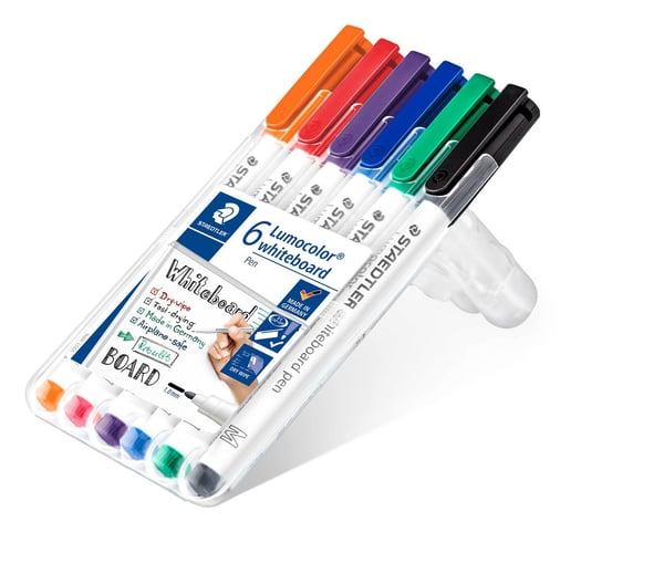 Whiteboardmarker Staedtler Lumocolor rund 1.0 mm med 6 stk. ass. farver