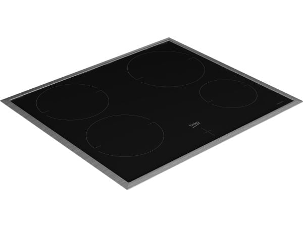 Beko BBUM12341XE, Sonebasert induksjon, 4 zone(s), Glass, Svart, Berøringskontroll, Rund