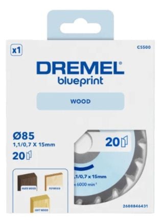 Dremel 2608846431?, Tungsten Carbide Tipped (TCT), Mykt tre, Løvtre, Laminat, 8,5 cm, 6000 RPM, 2,5 cm, 1 stykker