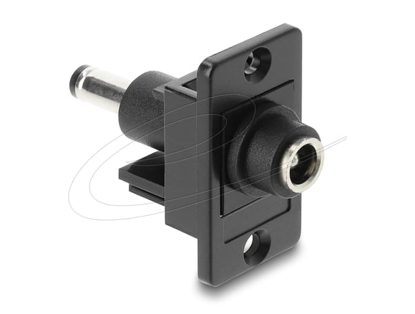 Delock - Monteringsplatta - kraft DC-kontakt 5,5 mm (ID: 2,5 mm) - svart