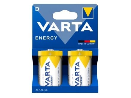 Varta 4120, Kertakäyttöinen akku, D, Alkali, 1,5 V, 2 kpl, Sininen, Keltainen