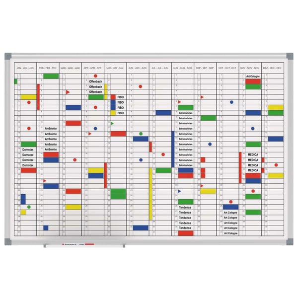 MAUL MAUL -vakiomallinen valkotaulu-vuosisuunnitelmakalenteri 60x90 cm, monikielinen (6466384)