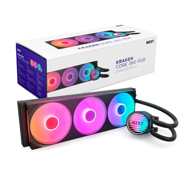NZXT Kraken Core 360 RGB - Kylsystem med vätska till processorn - Elementstorlek: 360 mm - (för: LGA1851, LGA1700, LGA115x Socket, LGA1200, AM4, AM...