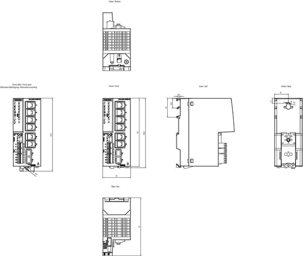 Siemens 6GK5636-2GS00-2AC2 Security-Element 10 / 100 / 1000 MBit/s, IP20, 26 mm, 127 mm, 156 mm, 1,5 kg, CE, RoHS, REACH