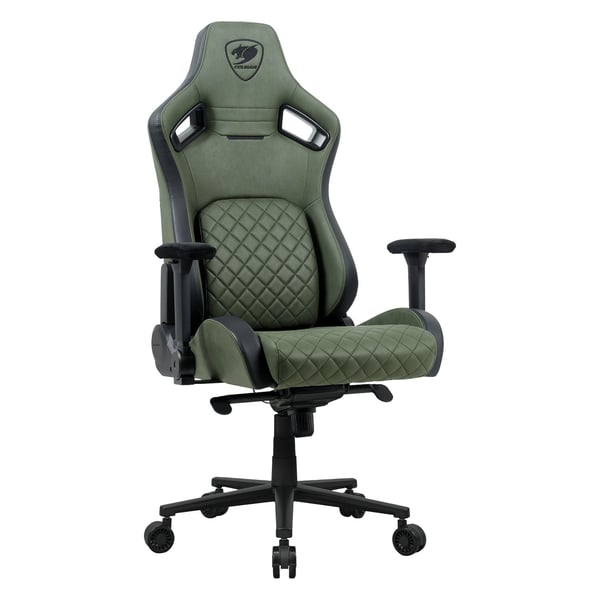 COUGAR DEFENSOR S ARMY GREEN F, Universal gamingstol, 150 kg, Polstret sete, Polstret ryggstøtte, Svart, Svart