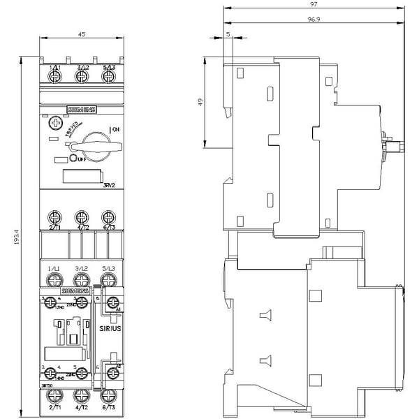 Siemens 3RA2120-1KA24-0AP0, 193 mm, 59 mm, 212 mm, 117,5 mm, 824 g, 1 styck