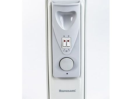 Ravanson OH-07, Elektrisk oljevärmare, Olja, inomhus, Golv, Grå, Knappar, Rotations-