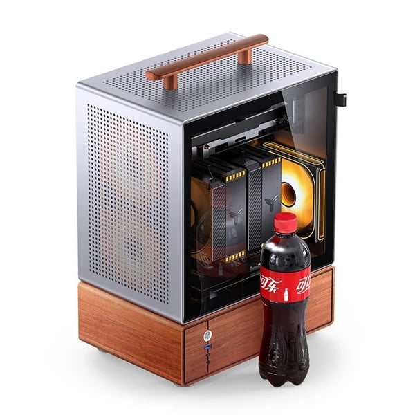Jonsbo T7 PC-kabinett Mid Tower mATX herdet glass, sølv