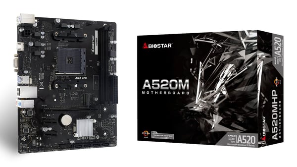 Biostar A520MHP -emolevy, A520-piirisarja, AM4, micro-ATX, DDR4