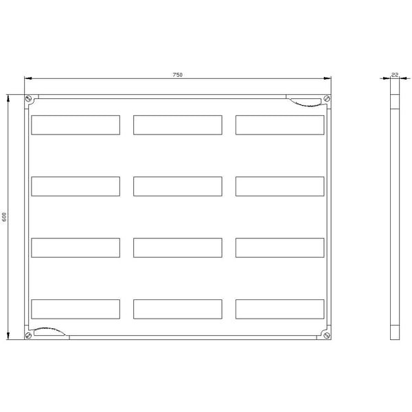 Siemens 8GK9601-4KK31, 600 mm, 760 mm, 610 mm, 25 mm, 1,35 kg