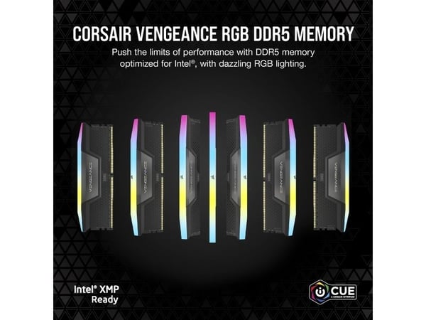 Corsair Vengeance RGB CMH32GX5M2B6000C38 DDR5-RAM 32 GB 6000 MHz, 2x16 GB musta