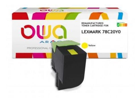 OWA - Gul - kompatibel - boks - Genproduceret - tonerpatron (alternativ til: Lexmark 78C20Y0) - for Lexmark CS421, CS521, CS622, CX421, CX522, CX62...