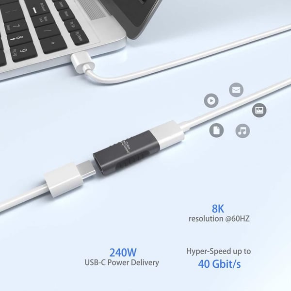 MicroConnect - USB-adapter - USB-C (hunn) til USB-C (hunn) - USB 3.2 Gen 2 - USB Power Delivery (100 W), 4K 60Hz støtte - svart
