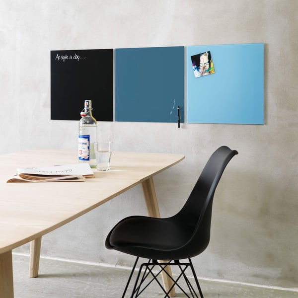 Magnetisk glastavle 45 x 45 cm jeans blue