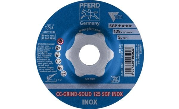 PFERD 64189125, 2,22 cm, 12,5 cm, 12200 RPM, 10 kpl
