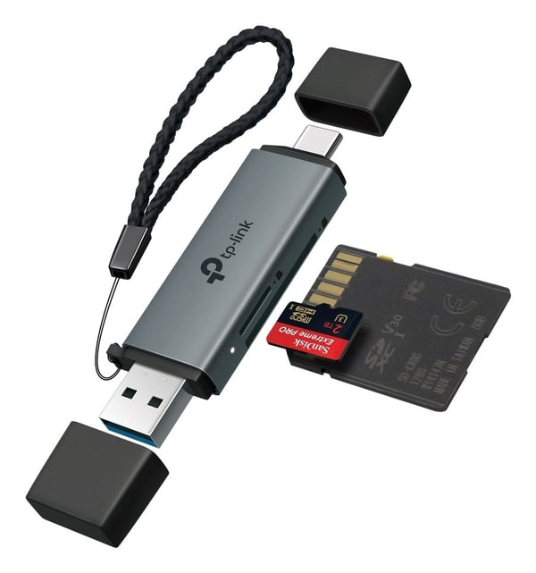 TP-Link UA430D, MicroSD (TransFlash), SD, Sort, 200 Mbit/s, USB 3.1, 75 mm, 22,9 mm