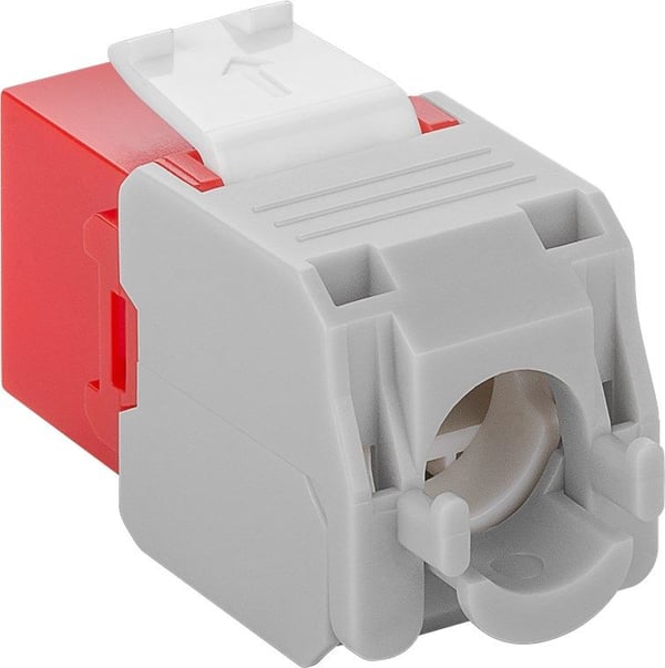 Goobay CAT 6A Keystone RJ45 pistorasia, UTP, 500 MHz - Väriversio Punainen