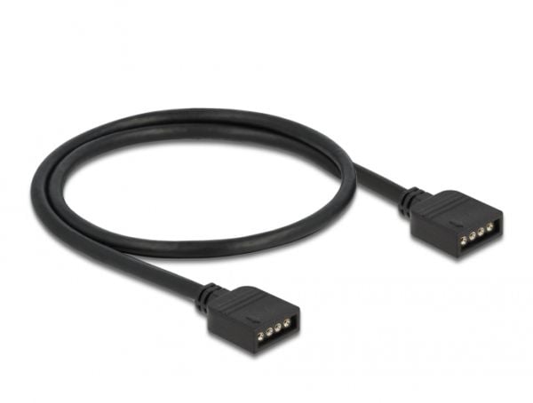 Delock - RGB LED-skjøtekabel - 4-stifts RGB-kontakt (hunn) til 4-stifts RGB-kontakt (hunn) - 12 V - 30 cm - svart