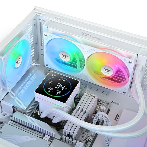 Thermaltake TH240-S V3 ARGB, All-in-one-nesteenjäähdytin, 12 cm, 500 RPM, 2500 RPM, Valkoinen