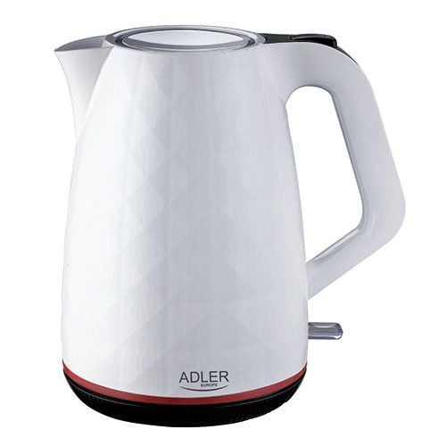 Adler AD 1277 W, 1,7 l, 2200 W, Hvit, Plast, Vannivåindikator, Trådløs