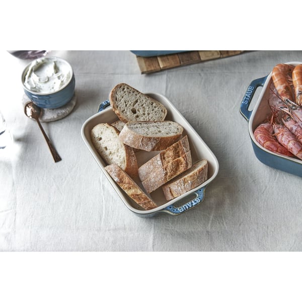 Staub Ceramic, Rektangulær, 300 °C, Turkis, Keramisk, Hvit, China