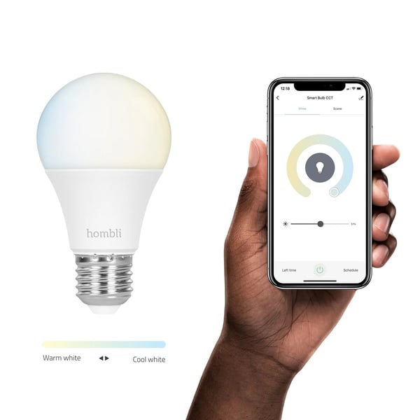 Hombli HBPP-0102, Smartpære, Flerfarget, Hvit, E27, Pæreformet, Multi, Hvit, 800 lm