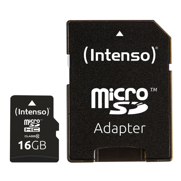 Intenso Class 10 - Flashminnekort (microSDHC til SD-adapter inkludert) - 16 GB - Class 10 - microSDHC