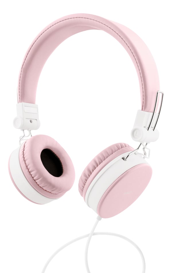 Streetz Hörlurar med mikrofon, hopfällbar, 3,5 mm anslutning, fjärrkontroll, 1,5 m kabel, rosa, Kabel, 20 - 20000 hz, Samtal/musik, 160 g, Headset,...