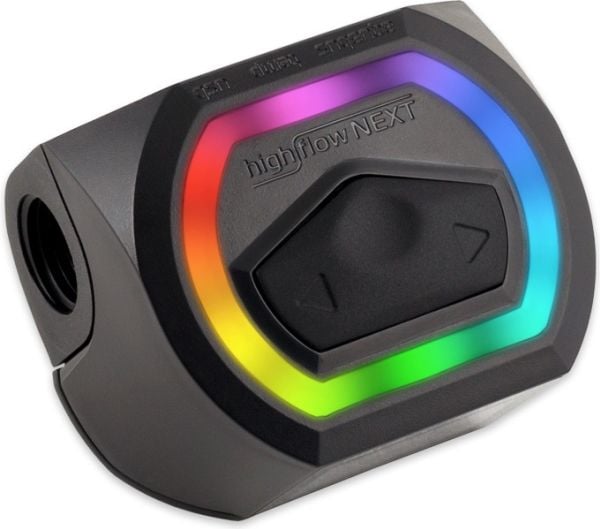 Aqua Computer high flow NEXT 53293 virtausanturi OLED 2x G1/4 RGBpx, musta