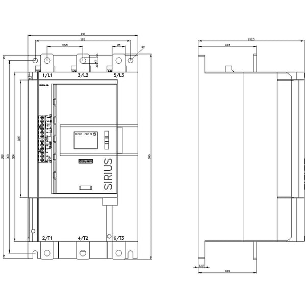 Siemens 3RW5246-6TC05 3RW52466TC05 Softstart-enhet Motorvärde vid 400 V 200 kW Motorvärde vid 230 V 110 kW 200 V, 600 V Nominell ström 370 A