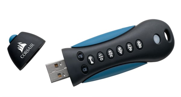 CORSAIR Flash Padlock 3 - USB-flashstasjon - kryptert - 128 GB - USB 3.0