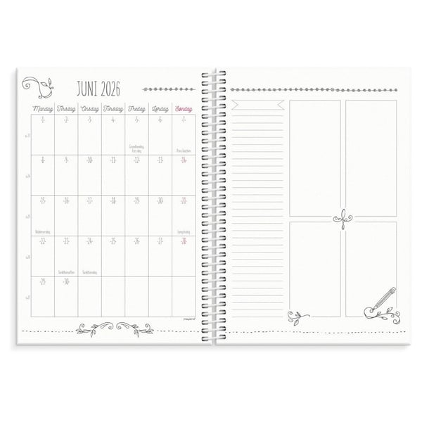 Doodle I A5 ugekalender 2026