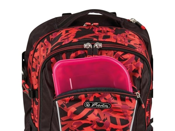 Herlitz Ultimate Graffiti ryggsekk 50043040 polyester, svart/rød