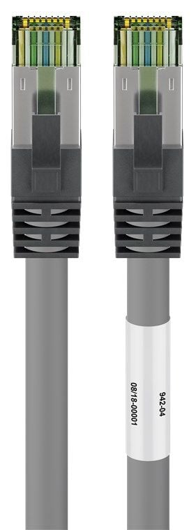 goobay - Koblingskabel - RJ-45 (hann) til RJ-45 (hann) - 3 m - SFTP, PiMF - CAT 8.1 - halogenfri, formstøpt, uten hindringer, flertrådet - grå