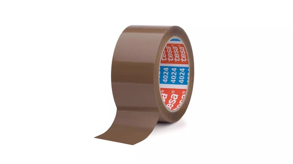 Pakketape Tesa 4024, PP, 50 mm x 66 m, brun, pakke med 6 ruller