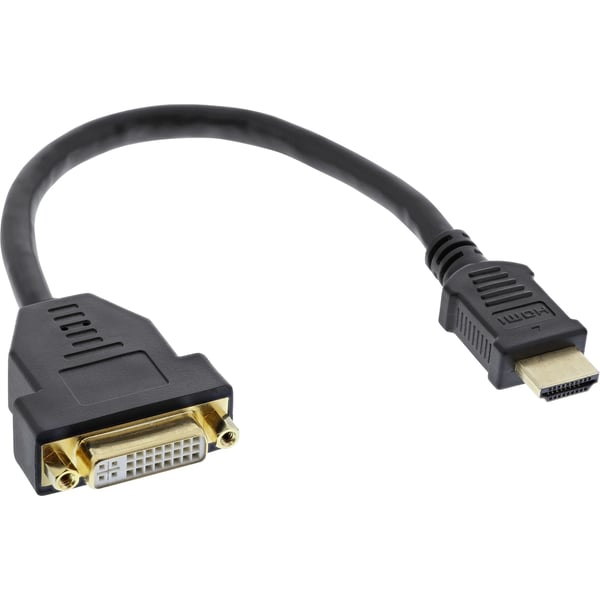InLine 17670I, 0,2 m, HDMI Type A (Standard), DVI-D, Hankjønn, Hunkjønn, Gull