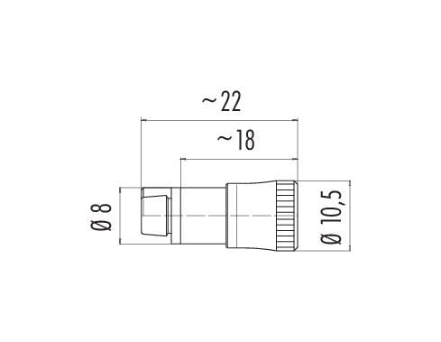 BINDER 09-9764-70-04, Snap-In, Hunkjønn, Polyamid, Gull, Lodde, IP40