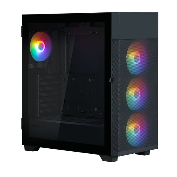 Zalman S5 NEO BLACK, Midi Tower, PC, Svart, ATX, micro ATX, Mini-ITX, Plast, Stål, Härdat glas, Multi