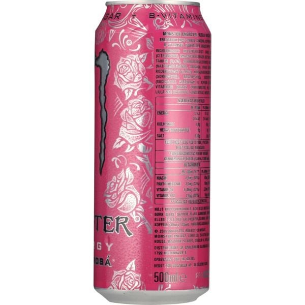 Monster Energy Ultra Rosa 50 cl burk Zero Sugar - (24 st) inkl. pant