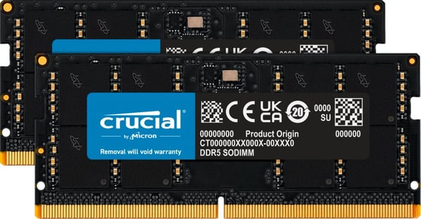 Crucial CT2K32G48C40S5 RAM-sett 64 GB DDR5 4800 MHz 2 x 32 GB SO-DIMM