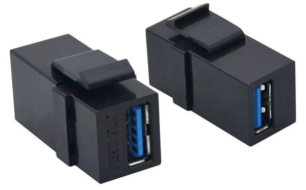VALUE 25.99.8207, Platt, Svart, USB A, USB A, Honkoppling, Honkoppling